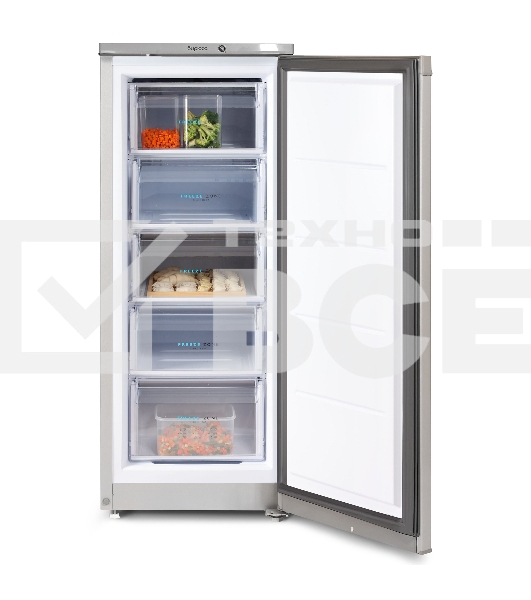 Морозильная камера Бирюса M414 металлик, 130л, 5 ящиков