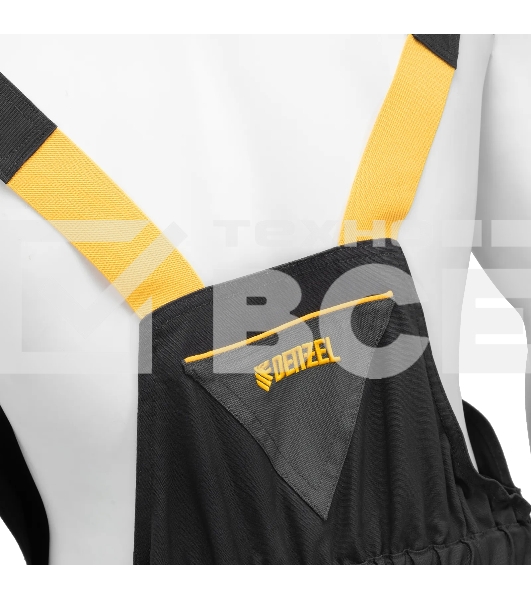 Полукомбинезон профессиональный рабочий Denzel 65% полиэстер 35% хлопок, XL