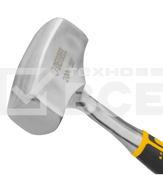 Кувалда Denzel 2 кг, цельнометаллическая, двухкомпонентная рукоятка