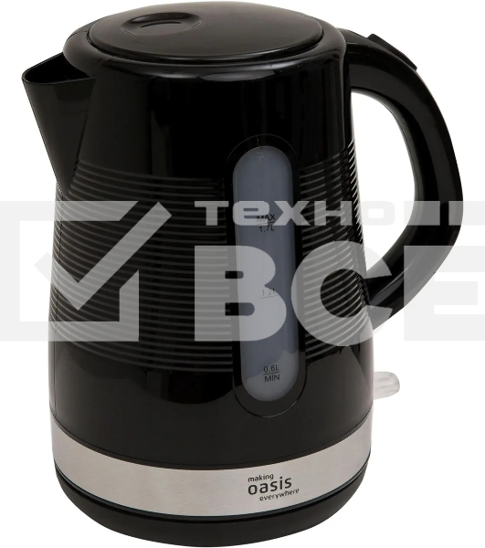 Чайник электрический Oasis making everywhere K-1PB 1.7 л, 2200 Вт, черный