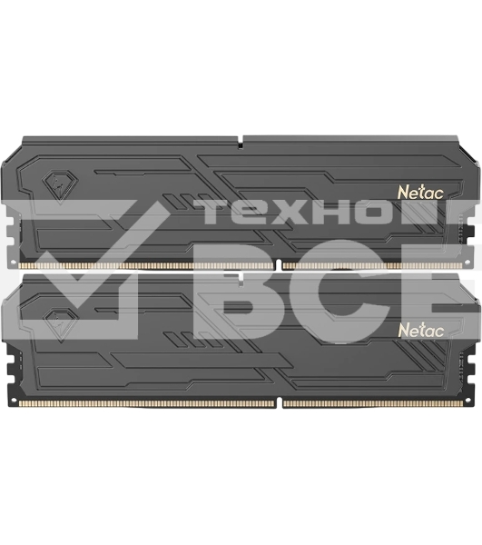 Оперативная память DDR4 DIMM 32GB (16GBx2) PC25600, 3200Mhz, Netac Shadow III, NTSHD4P32DP-32K, CL16 Black, с рад