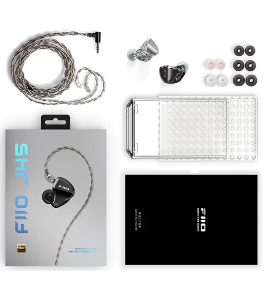 Гарнитура внутриканальные Fiio JH5 0.78м черный проводные крепление за ухом (80003493)