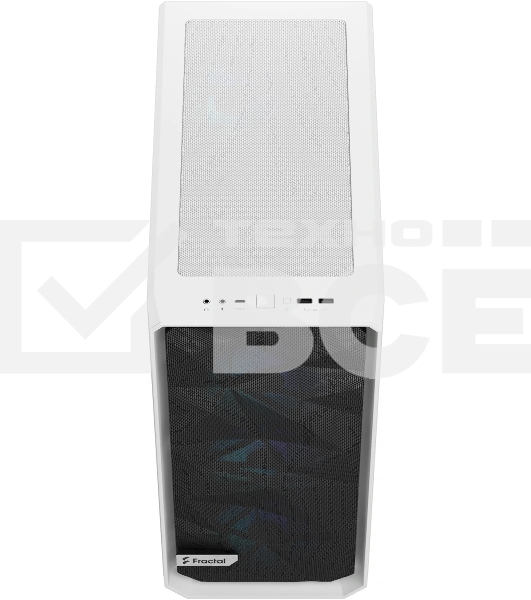 Компьютерный корпус без блока питания Fractal Design Meshify 2 Compact RGb TG Light Tint, Midi-Tower, 4x120мм RGb, 2xUSB-A 3.2 + 1xUSB 3.2 Type-C ATX, mATX, mITX белый