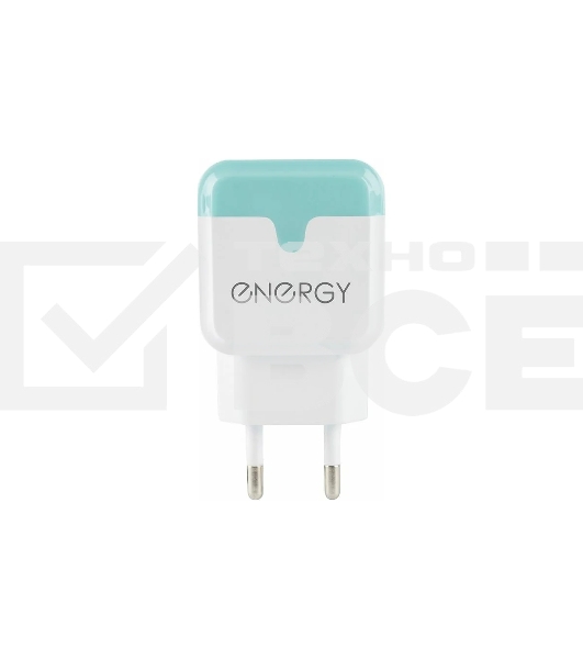 Сетевое зарядное устройство ENERGY ET-33, 2 USB разъема, 2,1А, белый (104291)