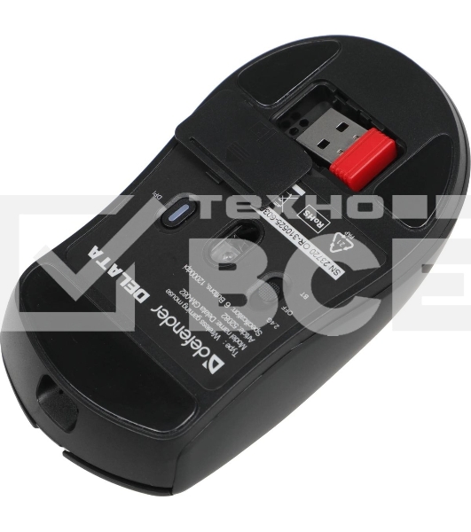 Мышь беспроводная Defender Delata GM-082 черный, 12000 dpi, радиоканал, Bluetooth, USB, кнопки - 6
