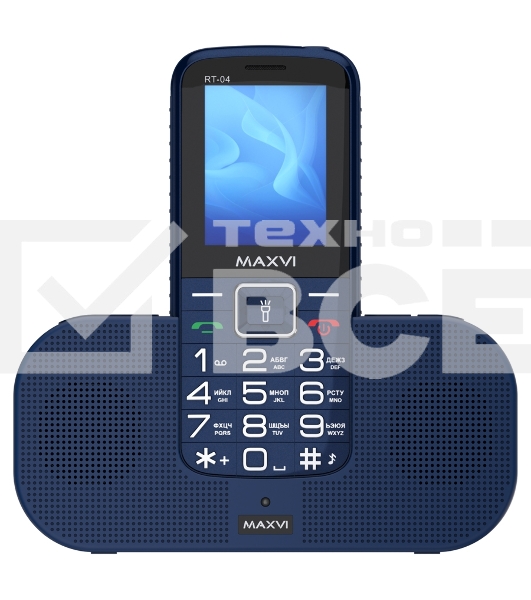 Телефон Maxvi RT-04 blue + док-станция