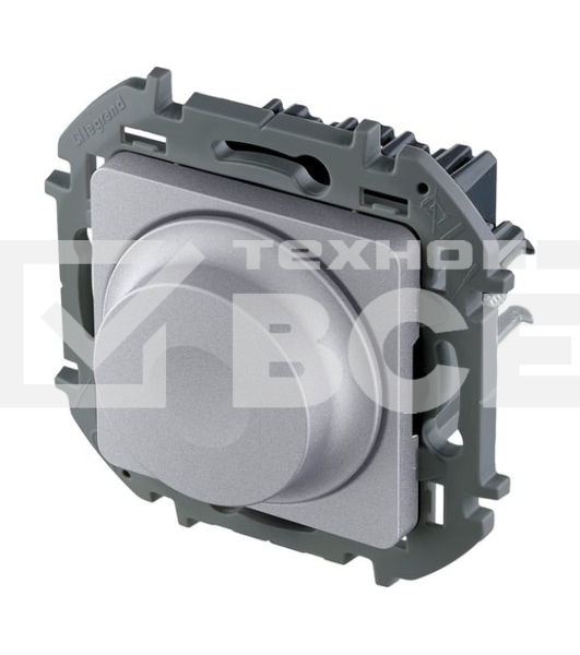 Светорегулятор поворотный Legrand без нейтрали, 300 Вт, алюминий