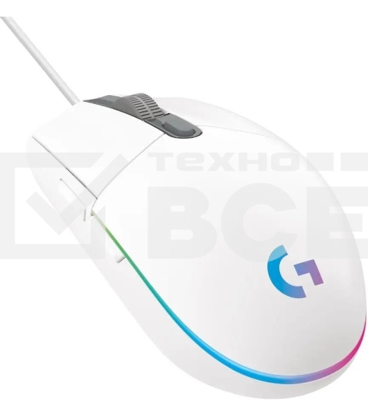 Мышь проводная Logitech G102 LIGHTSYNC белый, 8000 dpi, USB, кнопки - 6