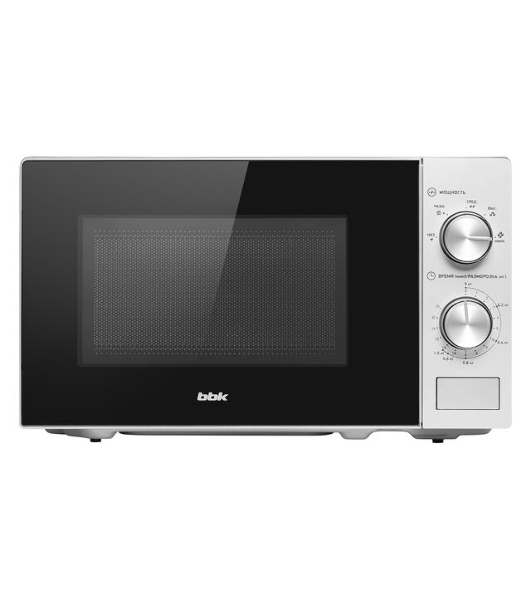 Микроволновая печь BBK 20MWS-764M/S серебристый, 20 л, 700 Вт, переключатели - поворотный механизм