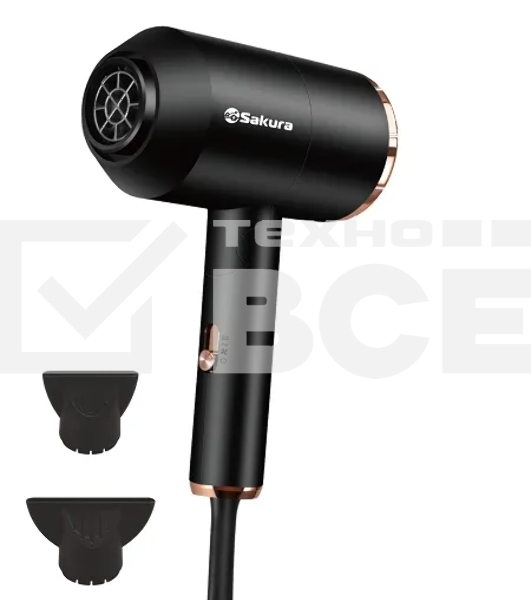 Фен SAKURA SA-4044BK Professional черный, 2000 Вт, компактный