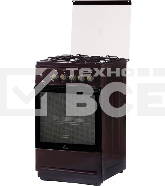 Плита газовая Flama N FG 24237 B коричневый, конфорок 4 газовых, духовка 50 л, 50 см x 85 см x 60 см