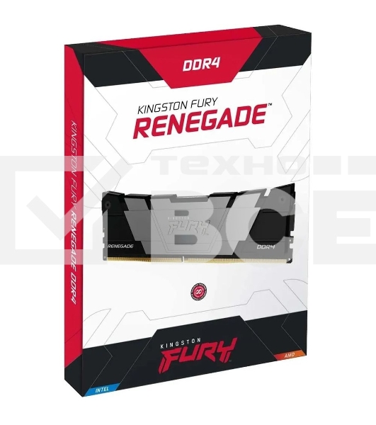 Оперативная память Kingston Fury Renegade, DDR4, 16GB (2x8GB), 4266MHz, CL19, с радиатором, черный