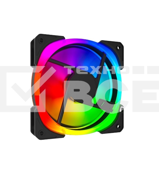 Вентилятор для корпуса Powercase СM21-14 ARGB черный, 140 мм, 1500 об/мин, 4 pin