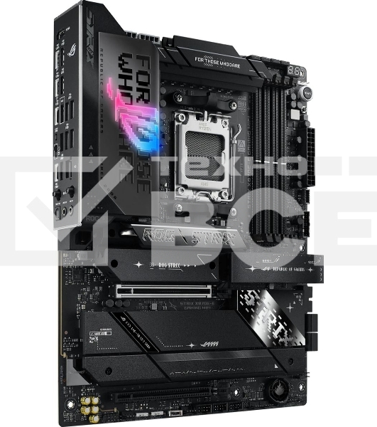 Материнская плата ASUS ROG STRIX X870E-E GAMING WIFI, AM5, AMD X870E, 4xDDR5, 4xSATA, 5xM.2, 1xPCI-E 5.0 x16, 1xPCI-E 4.0 x4, 1xHDMI, 1xUSB-C 3.2 Gen 2, 1xUSB-C 3.2 Gen 2x2, 2xUSB-C 4.0, 1x 5Gb LAN, 9xUSB-A 3.2 Gen 2, 2x3.5 мм, TOSLINK, 1xWi-Fi 7, ATX