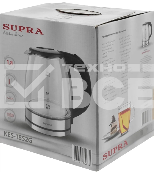 Чайник SUPRA KES-1852G Емкость 1,8 л. Мощность 1500Вт