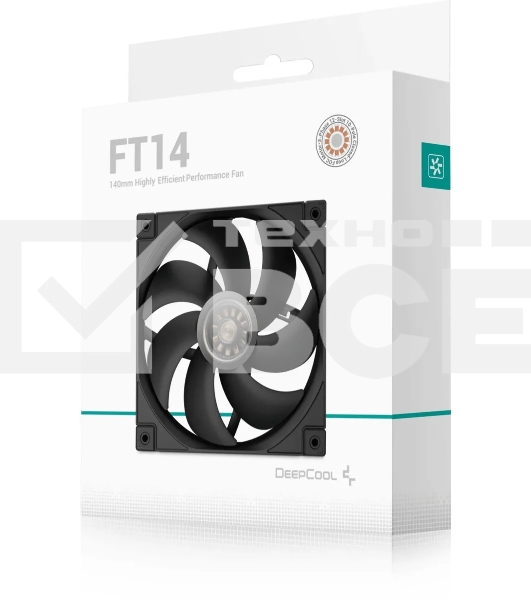 Вентилятор для корпуса DEEPCOOL FT14 черный, 140 мм, 1650 об/мин, 25.1 дБ, 4 pin