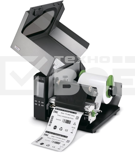 Принтер этикеток термотрансферный TSC TTP-286MT 203 dpi, 152 мм/сек, USB, Ethernet, USB-Host, RS-232, Centronics, чёрный/серый