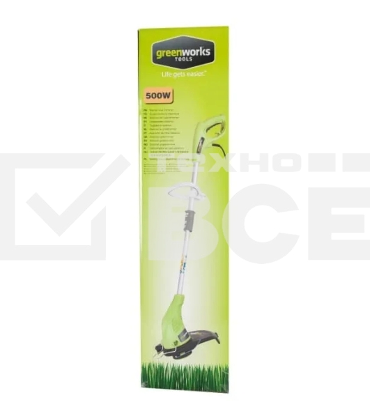 Триммер электрический GREENWORKS GST5033 21217 нижний двигатель 500Вт леска 1.6мм 33см