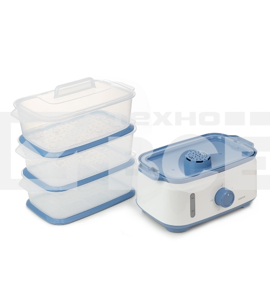 Пароварка электрическая Centek CT-1462 9л 1050Вт, таймер 60 мин, 3 контейнера, чаша для риса, резервуар 1,5л.