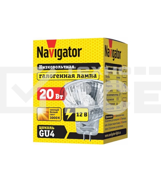 Лампа галогенная Navigator MR11 20Вт 12В 2000h