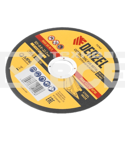 Круг отрезной по металлу, 125 х 0,8 х 22,2 мм, WA60TBF Denzel