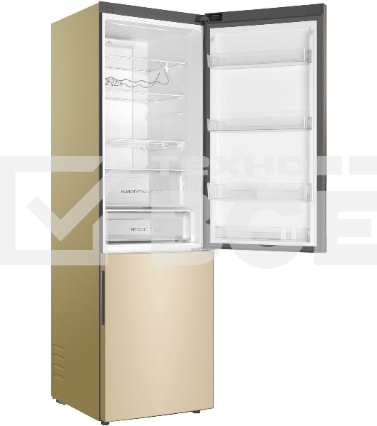 Холодильник Haier C4F640CGGU1 золотистый двухкамерный 285/115л морозилка снизу, No Frost