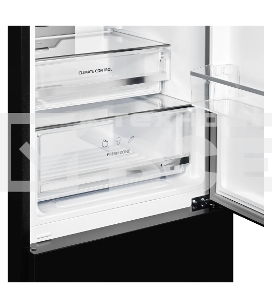 Холодильник Kuppersberg RFCN 2013 BG черное стекло двухкамерный 240/95л морозилка снизу, No Frost