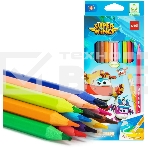 Карандаши цветные Deli EC126-12 Super Wings, шестигранный профиль, пластик коробка с европодвесом (12шт), фото 1