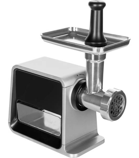 Мясорубка электрическая Hiberg MG 880 B черно-серый, 2000 Вт, 2.0 кг/мин, реверс, защита от перегрузки, насадки - 5