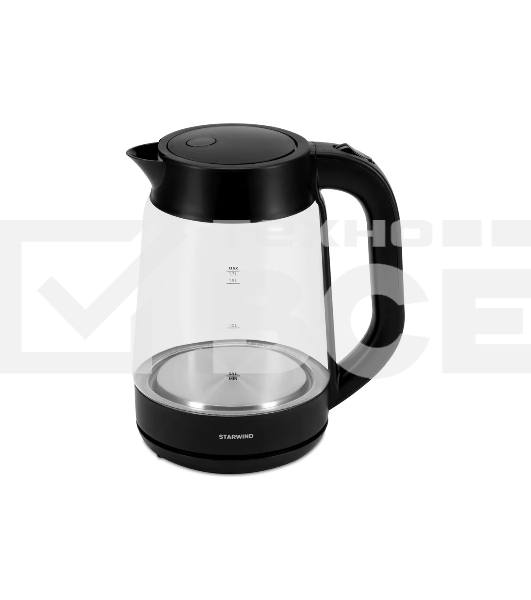 Чайник электрический Starwind SKG4030 1.7л. 2200Вт черный (корпус: стекло)
