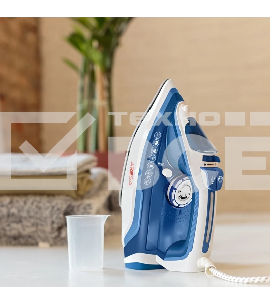 Утюг Aresa AR-3125 синий, 2400 Вт, 40 г/мин, 120 г/мин, 300 мл