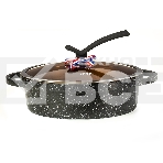 Сотейник LARA LR02-234 серия Orlean 28 см, 4.5 л, мрамор, Bronze, капсульное индукционное дно, крышка, фото 1