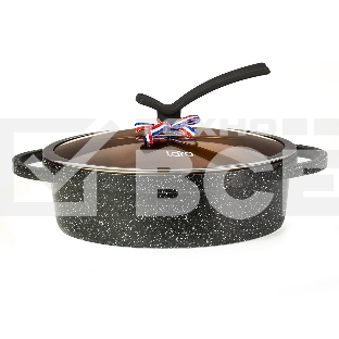 Сотейник LARA LR02-234 серия Orlean 28 см, 4.5 л, мрамор, Bronze, капсульное индукционное дно, крышка