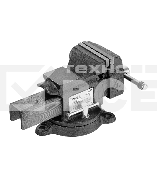 Тиски слесарные Denzel BVH-100 100 мм, поворотные, стальная направляющая, с наковальней