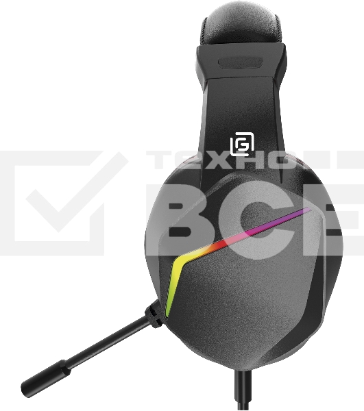 Наушники с микрофоном Оклик HS-L335G черный 2.2м мониторные USB оголовье (1972582)