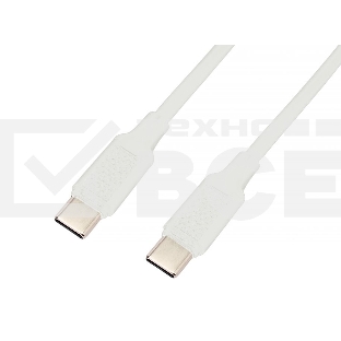 Кабель USB2.0 Cablexpert CC-USB2-CMCM-60-1M-W, Type-C/Type-C, 3А, 60Вт, PD/QC3.0, медь, 1м, белый, пакет