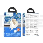 Сетевое зарядное устройство HOCO CS71Aaa 1USB+1Type-C 3.0A PD 20W+QC3.0 для Type-C Type-C, 1м, белый, фото2