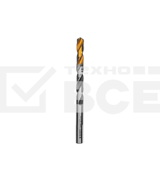 Сверло спиральное по металлу Denzel 8,5 x 117мм, Р6М5, Golden Tip, многогранная заточка