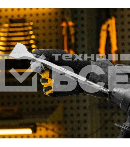Зубило Denzel 14 х 40 х 250 мм, 40Cr, SDS PLUS