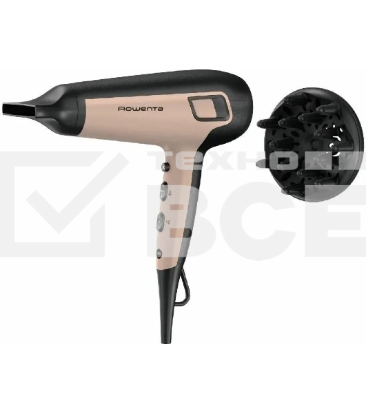 Фен Rowenta CV5E30E0 бежевый/черный, 1900 Вт, ионизация