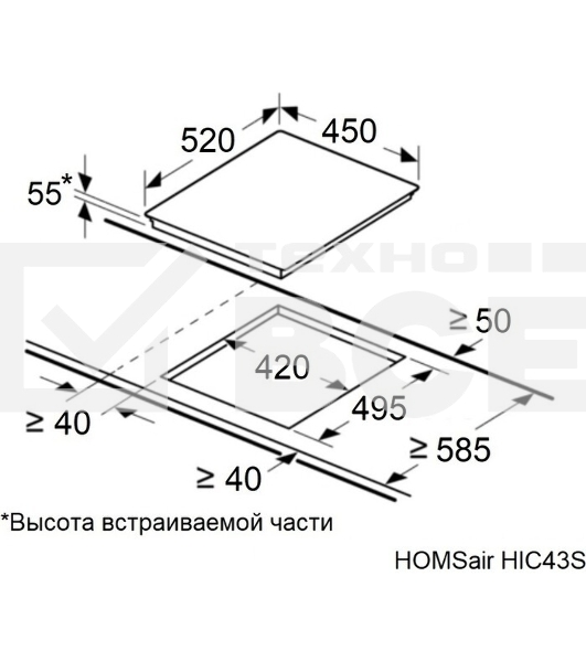 Индукционная варочная панель HOMSair HIC43SWH Inverter