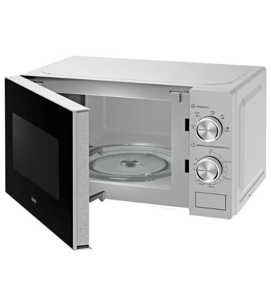 Микроволновая печь BBK 20MWS-764M/S серебристый, 20 л, 700 Вт, переключатели - поворотный механизм