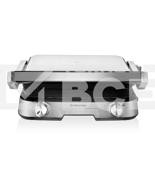 Гриль-пресс BRAYER BR2001, 2000 Вт, съем двухс., 31*26 см, регул высот,  мет корп., поддон, 180