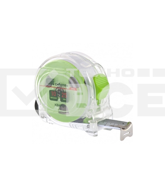 Рулетка Сибртех кварц прозрачный корпус амортизатор 10 мм х 25мм
