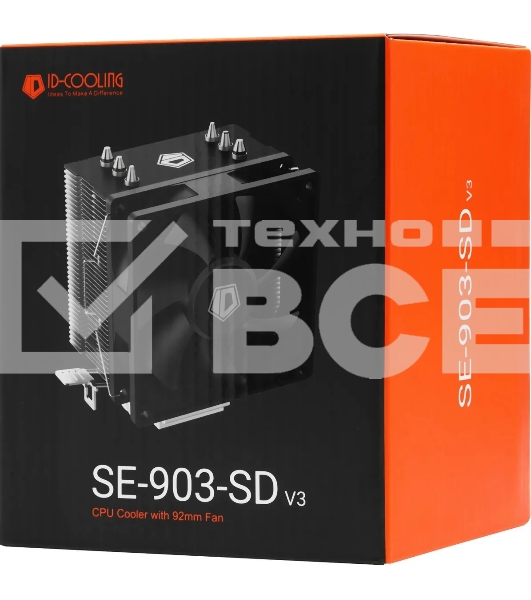Кулер CPU ID-Cooling SE-903-SD V3 черный 92мм алюминий+медь 2000rpm 23.1db 3-pin 130W 123мм