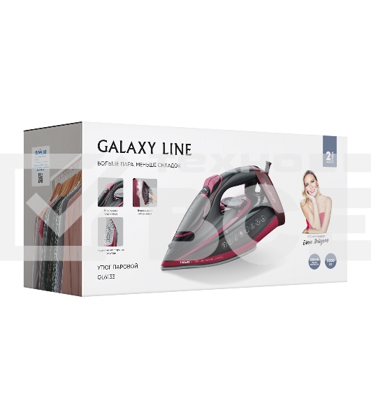 Утюг паровой Galaxy GL 6133  черный с розовым
