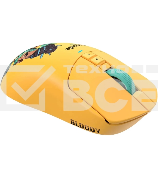Мышь беспроводная/проводная A4Tech Bloody R72 Ultra Duo желтый, 20000 dpi, радиоканал, USB, кнопки - 7