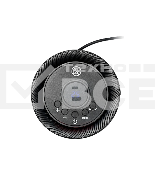 Тепловентилятор керамический Denzel DTFC-1200, черный, 600/1200 Вт, 12 м2, 3 режима, термостат