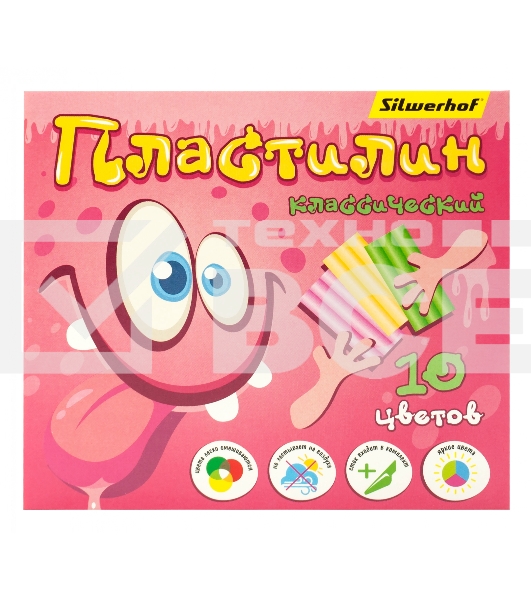 Пластилин Silwerhof Монстрики 10цв. 200гр. стек картон.кор.