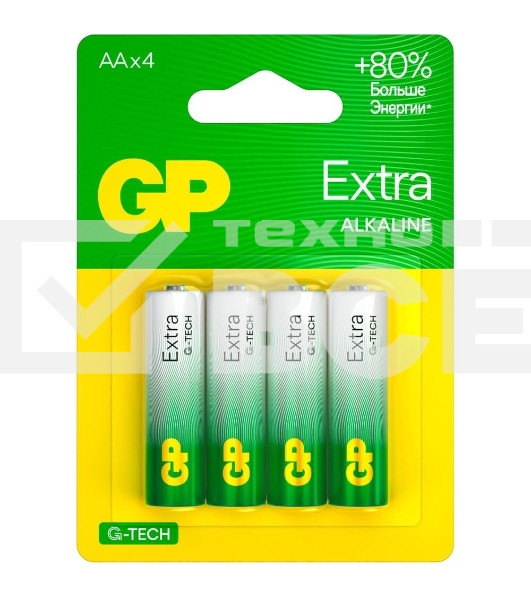 Батарея GP Extra Alkaline 15AXA21-2CRSBC4 AA (4шт) блистер